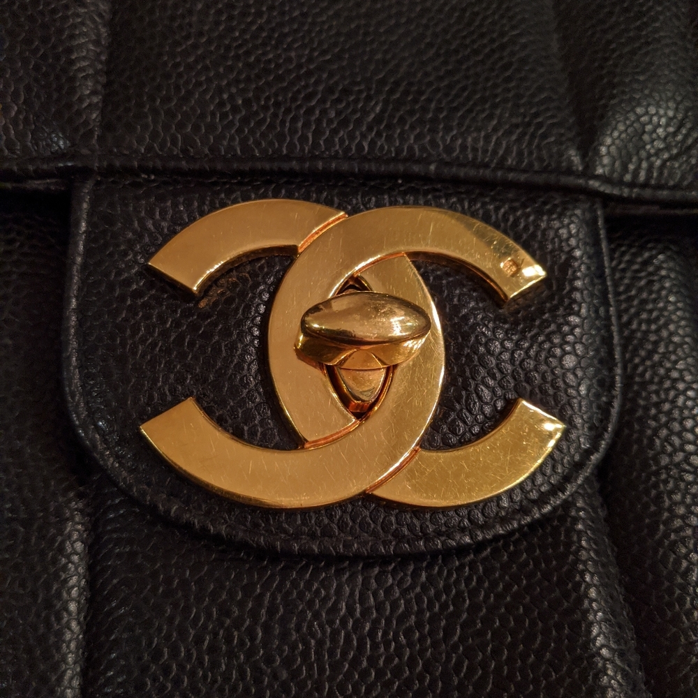 Chanel Vertical Black Caviar Leather Shoulder Bag - Picture 5 of 16